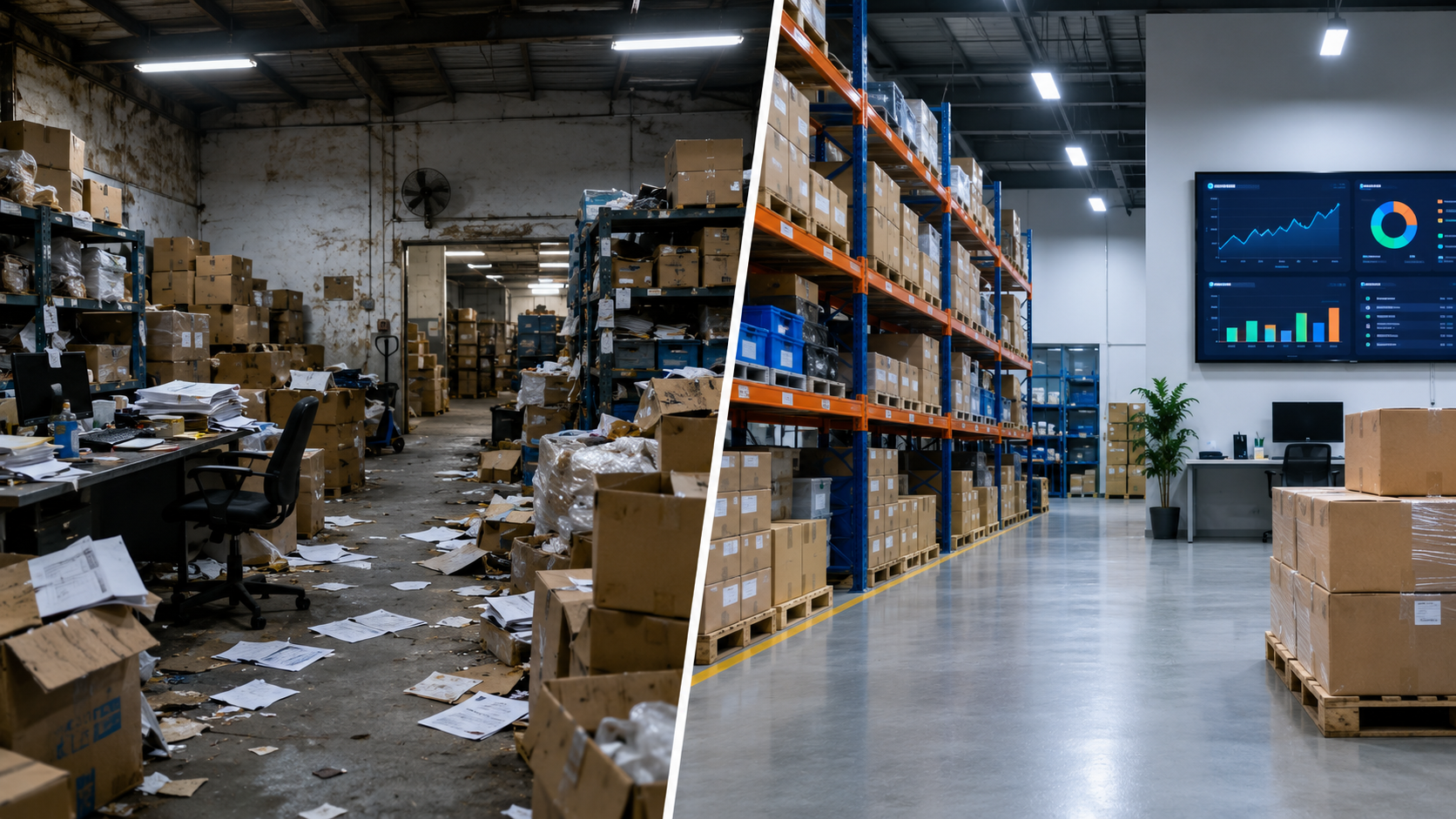 Logistics company transformation — before and after